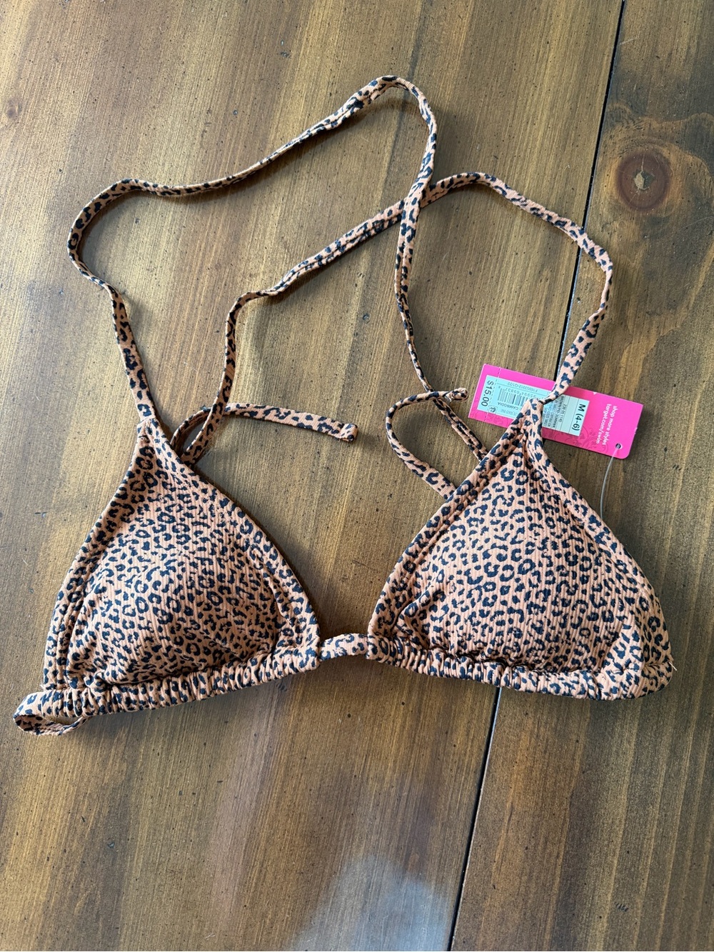 Leopard Print Triangle Bikini Top